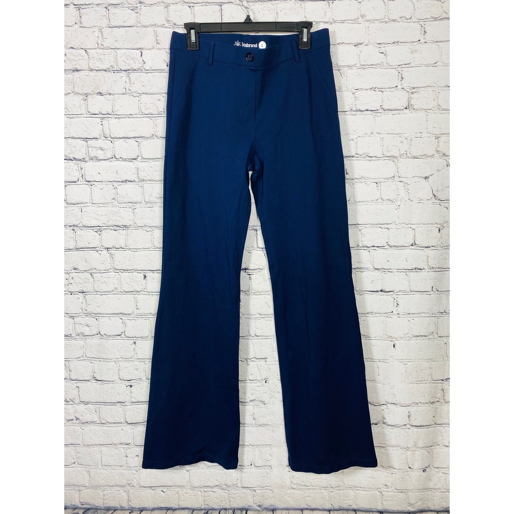 Betabrand Pants Womens Straight Dress Pant Yoga Pant Navy Blue L Excellent